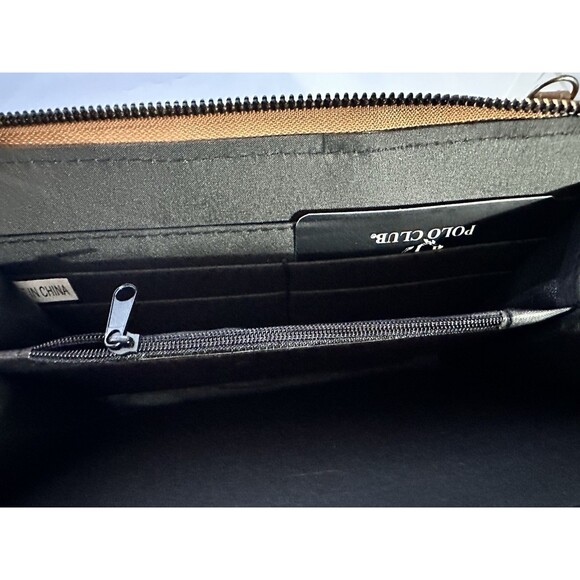 Handbag Republic Classic Clutch W/Gold Crossbody Strap Butterfly Accent 2 Tone - Picture 5 of 13